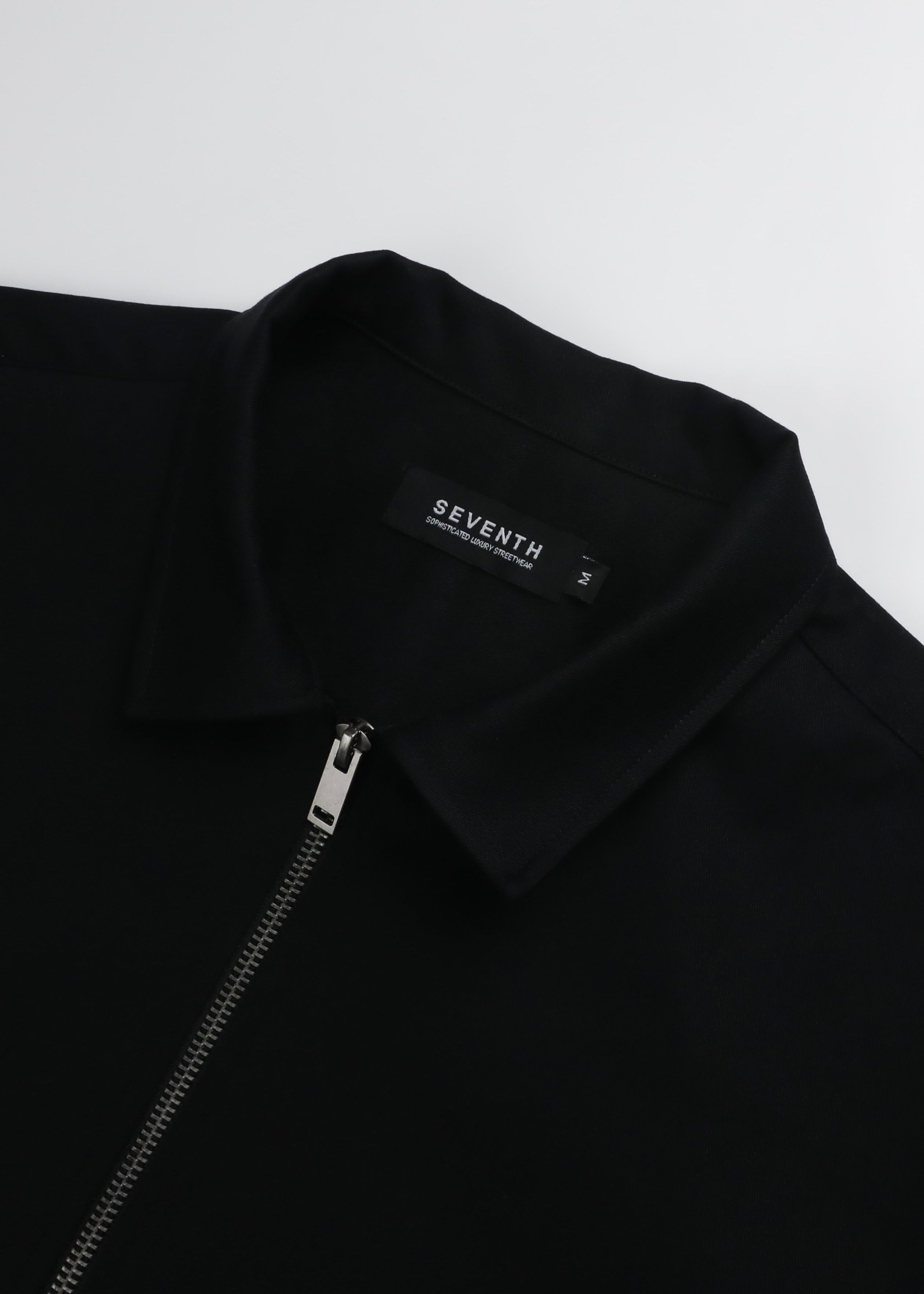 Luxe Zip-up Shirt [Onyx]